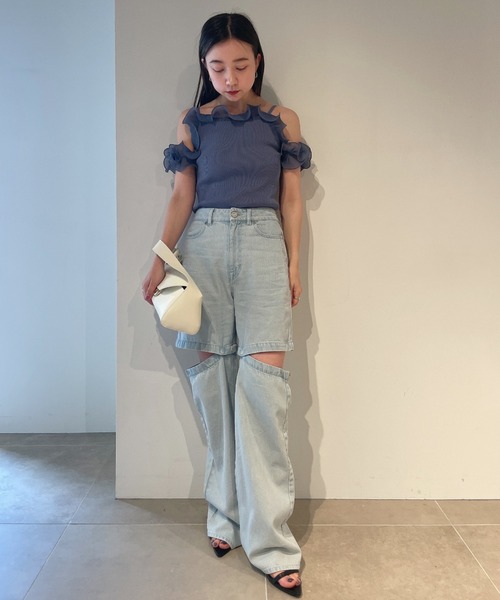 SNIDEL♡2wayスリットストレートパンツ♡デニムパンツ SNIDEL（スナイデル）の「2wayスリットストレートパンツ（その他