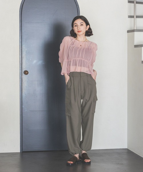 由仁ページ eL（エル）の「【eL】Sheer Shirring Pullover/194475（シャツ