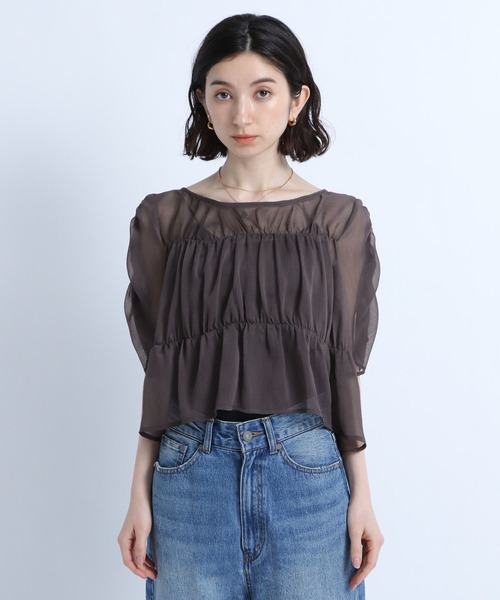 eL（エル）の「【eL】Sheer Shirring Pullover/194475（シャツ