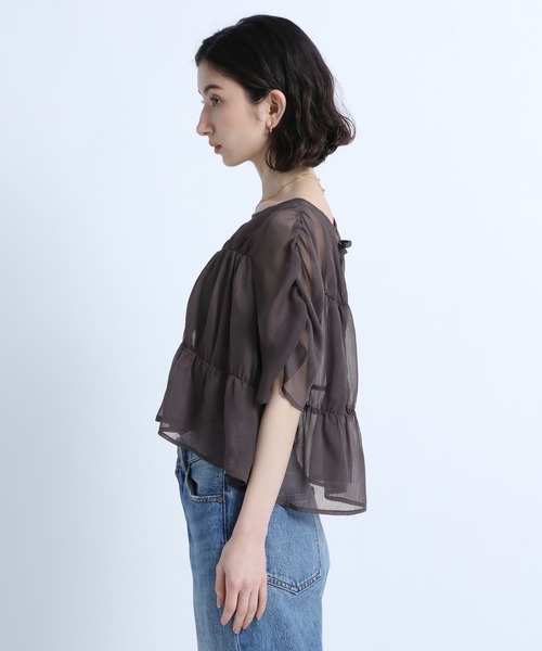 F̴o̴r̶t̷i̴s̷（プロフ要確認）様 リクエスト 6点 まとめ商品 eL（エル）の「【eL】Sheer Shirring Pullover/194475（シャツ