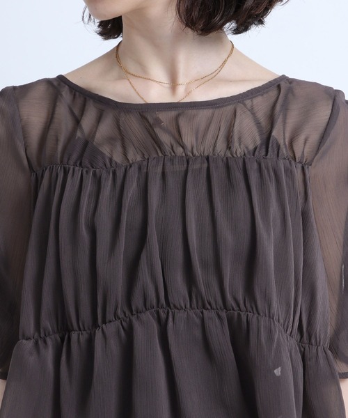 eL（エル）の「【eL】Sheer Shirring Pullover/194475（シャツ