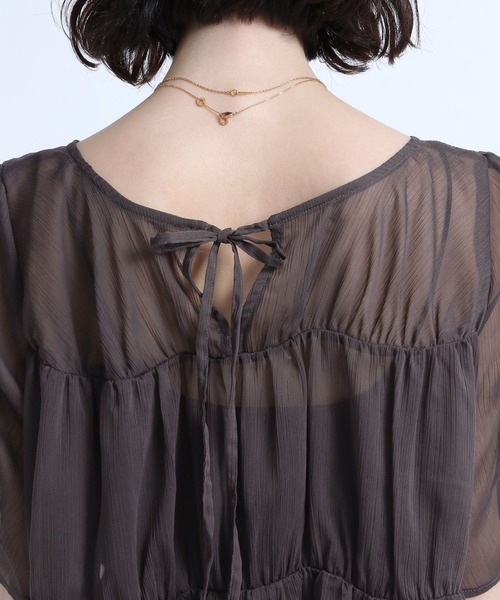 由仁ページ eL（エル）の「【eL】Sheer Shirring Pullover/194475（シャツ