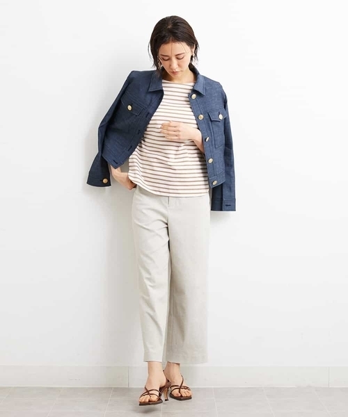 MICHEL KLEIN（ミッシェル・クラン）の「[2WAY]デニムライクブルゾン（セットアップ対応）（デニムジャケット・レディース・ネイビー・38）」の15枚目の写真