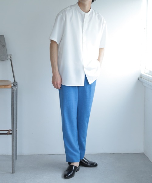 SENSE OF PLACE by URBAN RESEARCH（センスオブプレイスバイアーバンリサーチ）の「『セットアップ対応』『イージーケア』バンドカラールーズシャツ(5分袖)（シャツ/ブラウス・メンズ・ホワイト/ブラック/ブラウン/ブルー・MEDIUM/LARGE）」の12枚目の写真