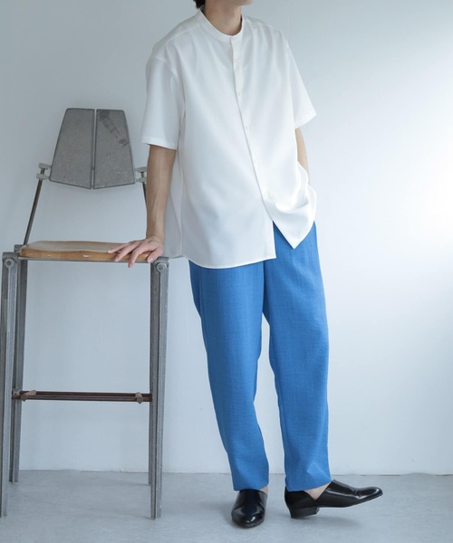 SENSE OF PLACE by URBAN RESEARCH（センスオブプレイスバイアーバンリサーチ）の「『セットアップ対応』『イージーケア』バンドカラールーズシャツ(5分袖)（シャツ/ブラウス・メンズ・ホワイト/ブラック/ブラウン/ブルー・MEDIUM/LARGE）」の13枚目の写真