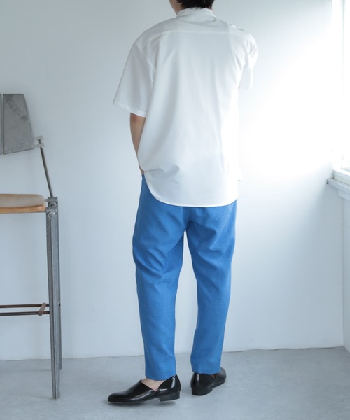 SENSE OF PLACE by URBAN RESEARCH（センスオブプレイスバイアーバンリサーチ）の「『セットアップ対応』『イージーケア』バンドカラールーズシャツ(5分袖)（シャツ/ブラウス・メンズ・ホワイト/ブラック/ブラウン/ブルー・MEDIUM/LARGE）」の14枚目の写真