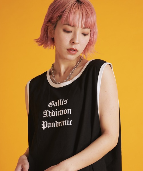 GALLIS ADDICTION(ガリスアディクション)の「GA RINGER TANK-TOP(タンクトップ・メンズ・ホワイト/ブラック/ベージュ・FREE)」の3枚目の写真