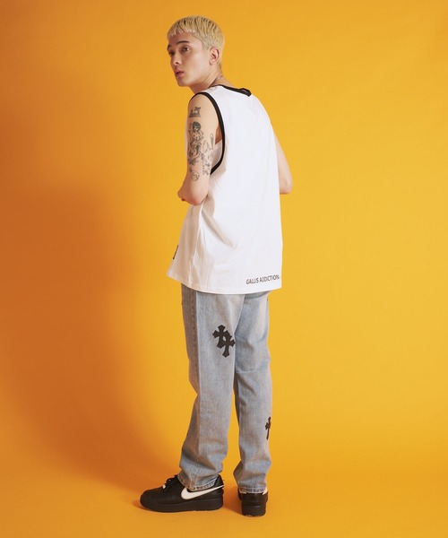 GALLIS ADDICTION(ガリスアディクション)の「GA RINGER TANK-TOP(タンクトップ・メンズ・ホワイト/ブラック/ベージュ・FREE)」の21枚目の写真