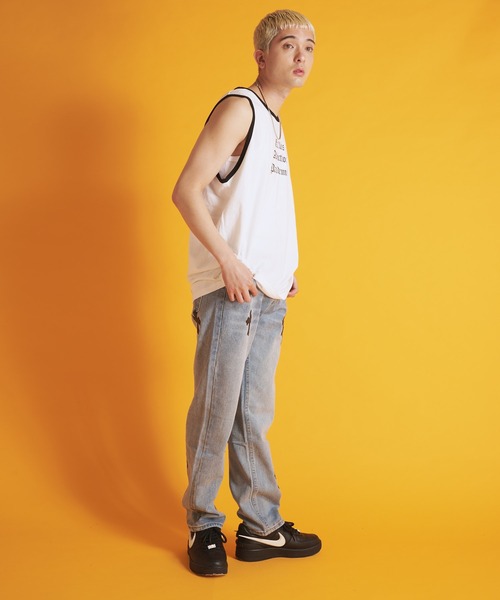 GALLIS ADDICTION(ガリスアディクション)の「GA RINGER TANK-TOP(タンクトップ・メンズ・ホワイト/ブラック/ベージュ・FREE)」の16枚目の写真