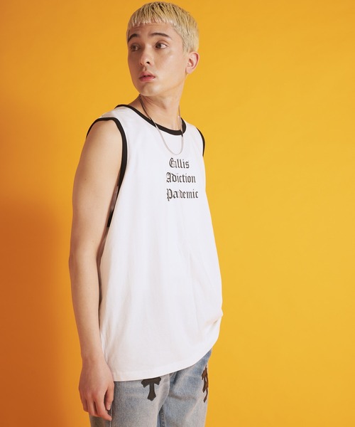 GALLIS ADDICTION(ガリスアディクション)の「GA RINGER TANK-TOP(タンクトップ・メンズ・ホワイト/ブラック/ベージュ・FREE)」の20枚目の写真