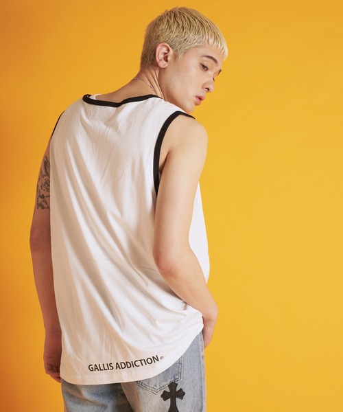 GALLIS ADDICTION(ガリスアディクション)の「GA RINGER TANK-TOP(タンクトップ・メンズ・ホワイト/ブラック/ベージュ・FREE)」の15枚目の写真