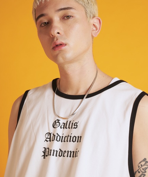 GALLIS ADDICTION(ガリスアディクション)の「GA RINGER TANK-TOP(タンクトップ・メンズ・ホワイト/ブラック/ベージュ・FREE)」の14枚目の写真