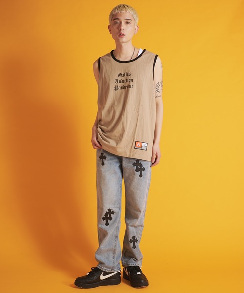 GALLIS ADDICTION(ガリスアディクション)の「GA RINGER TANK-TOP(タンクトップ・メンズ・ホワイト/ブラック/ベージュ・FREE)」の19枚目の写真