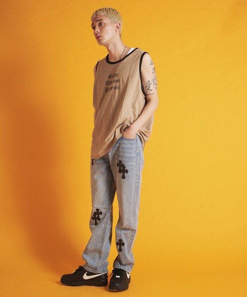 GALLIS ADDICTION(ガリスアディクション)の「GA RINGER TANK-TOP(タンクトップ・メンズ・ホワイト/ブラック/ベージュ・FREE)」の13枚目の写真