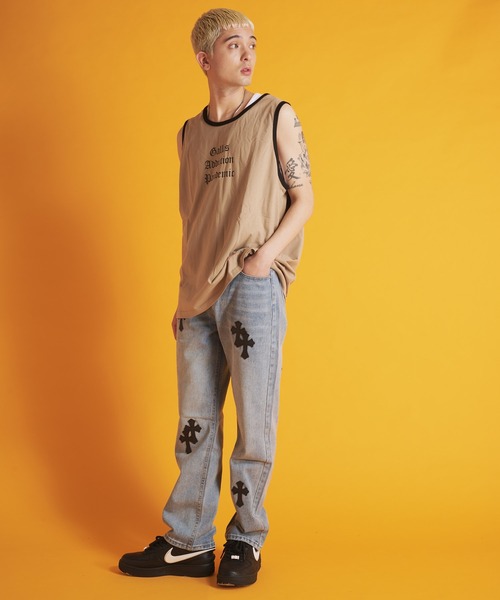 GALLIS ADDICTION(ガリスアディクション)の「GA RINGER TANK-TOP(タンクトップ・メンズ・ホワイト/ブラック/ベージュ・FREE)」の7枚目の写真