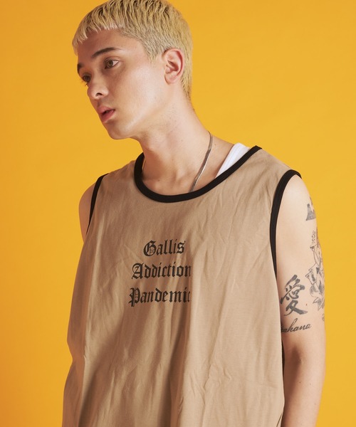 GALLIS ADDICTION(ガリスアディクション)の「GA RINGER TANK-TOP(タンクトップ・メンズ・ホワイト/ブラック/ベージュ・FREE)」の18枚目の写真