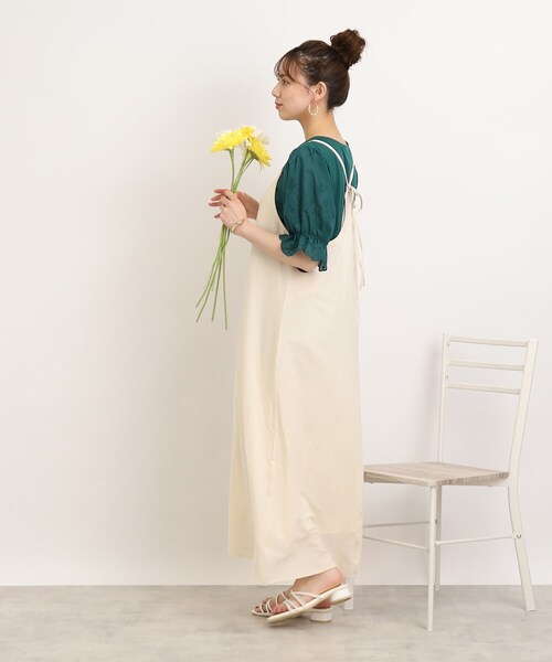 Cutie Blonde（キューティーブロンド）の「◆袖レースがさりげないお洒落ポイント コットンレースTシャツ（Tシャツ/カットソー・レディース・ダークグリーン/ブラック/ホワイト系・00）」の16枚目の写真