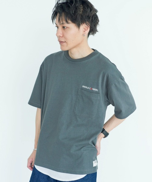 CRAFT STANDARD BOUTIQUE(クラフトスタンダードブティック)の「URANIWA CAMPERS パッカブルPKT-TEE ◆(Tシャツ/カットソー・メンズ・チャコールグレー/カーキ/オフホワイト・M/L/XL)」の2枚目の写真