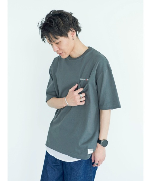 CRAFT STANDARD BOUTIQUE(クラフトスタンダードブティック)の「URANIWA CAMPERS パッカブルPKT-TEE ◆(Tシャツ/カットソー・メンズ・チャコールグレー/カーキ/オフホワイト・M/L/XL)」の7枚目の写真