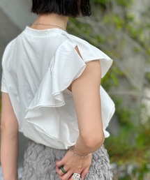 アシメショルダーフリルTシャツ