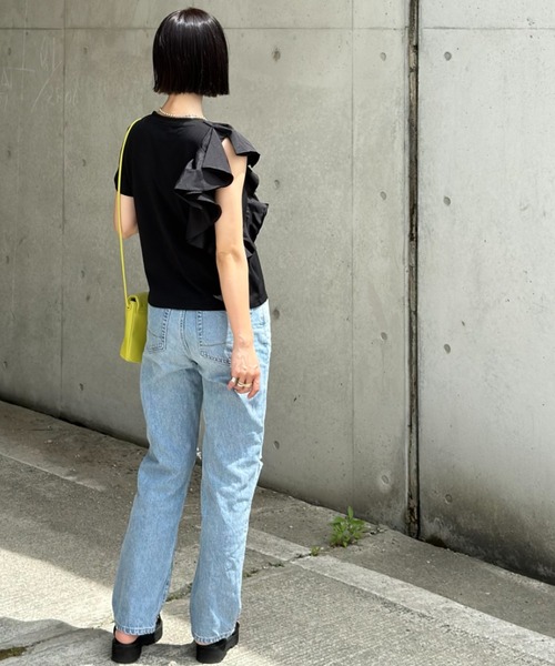 セール】アシメショルダーフリルTシャツ（Tシャツ/カットソー）｜deux 