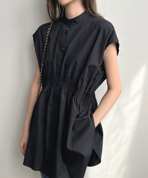 Futier land(フューティアランド)の「シャーリングチュニックシャツ(シャツ/ブラウス・レディース・ブラック/オフホワイト/ライトイエロー・FREE)」の19枚目の写真