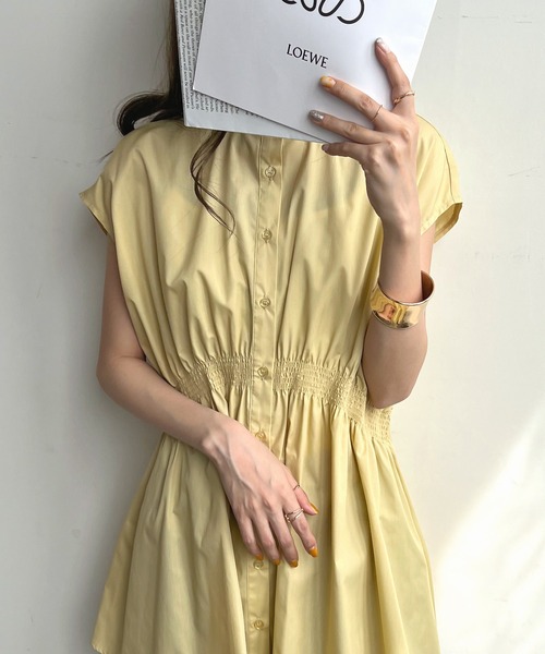 Futier land(フューティアランド)の「シャーリングチュニックシャツ(シャツ/ブラウス・レディース・ブラック/オフホワイト/ライトイエロー・FREE)」の20枚目の写真