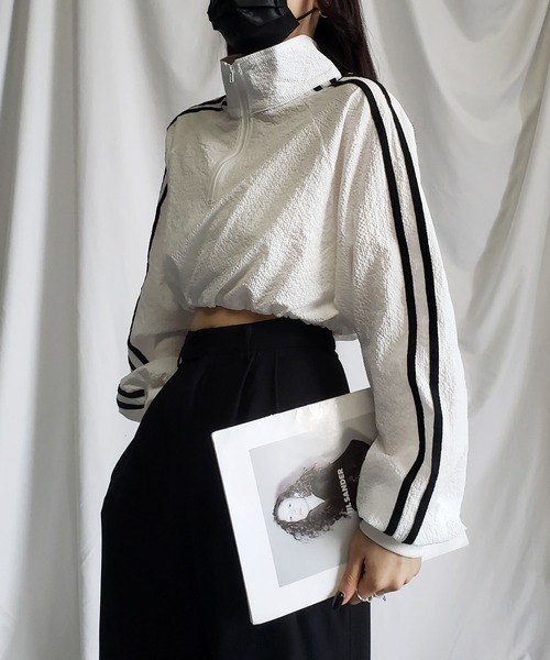 裾が絞れる2WAY 】サイドラインハーフジップショートプルオーバー