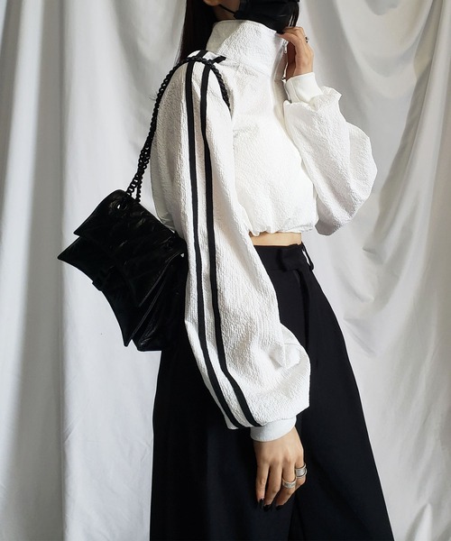 裾が絞れる2WAY 】サイドラインハーフジップショートプルオーバー