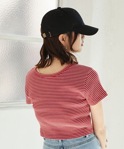 MAJESTIC LEGON(マジェスティックレゴン)の「クロップド半袖Tee(Tシャツ/カットソー・レディース・オフホワイト/ホワイト系その他/ブラック/イエロー系その他/レッド系その他2/ピンク・MEDIUM)」の8枚目の写真