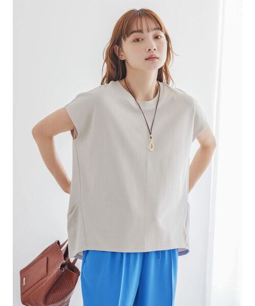 AMERICAN HOLIC（アメリカンホリック）の「キレイCottonフレンチスリーブカットプルオーバー（Tシャツ/カットソー・レディース・ブラウン/アイボリー/その他7/ネイビー/グレイッシュベージュ・M/L）」の10枚目の写真