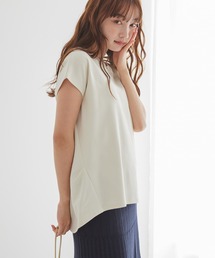 キレイCottonフレンチスリーブカットプルオーバー