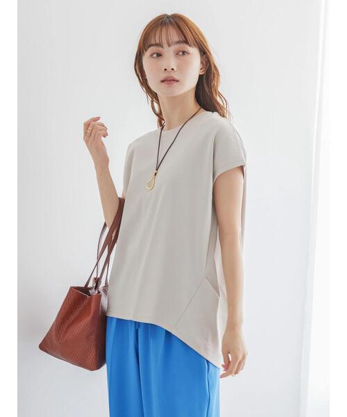 AMERICAN HOLIC（アメリカンホリック）の「キレイCottonフレンチスリーブカットプルオーバー（Tシャツ/カットソー・レディース・ブラウン/アイボリー/その他7/ネイビー/グレイッシュベージュ・M/L）」の6枚目の写真