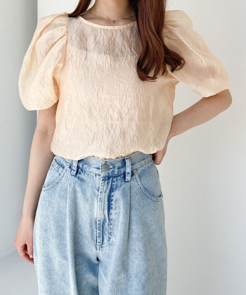 Heather(ヘザー)の「AZATOシアーボリュームブラウス 908376(シャツ/ブラウス・レディース・ブラック/グリーン/アイボリー・FREE)」の5枚目の写真