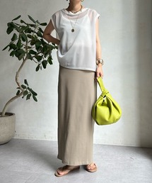 DouDou | シアータンクTEE＋リブタイトスカートセット(ワンピース)