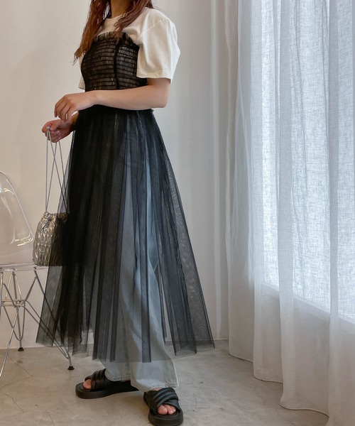 WEGO（ウィゴー）の「WEGO/チュールベアワンピース（ワンピース・レディース・ブラック・FREE）」の4枚目の写真