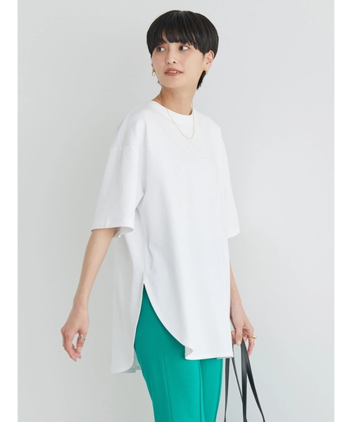 AMERICAN HOLIC（アメリカンホリック）の「抗菌防臭　Daily!　裾ラウンドカットチュニック①（チュニック・レディース・オフホワイト/ブラック/グレイッシュベージュ/ブラウン・M/L）」の17枚目の写真