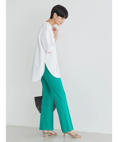 AMERICAN HOLIC（アメリカンホリック）の「抗菌防臭　Daily!　裾ラウンドカットチュニック①（チュニック・レディース・オフホワイト/ブラック/グレイッシュベージュ/ブラウン・M/L）」の6枚目の写真