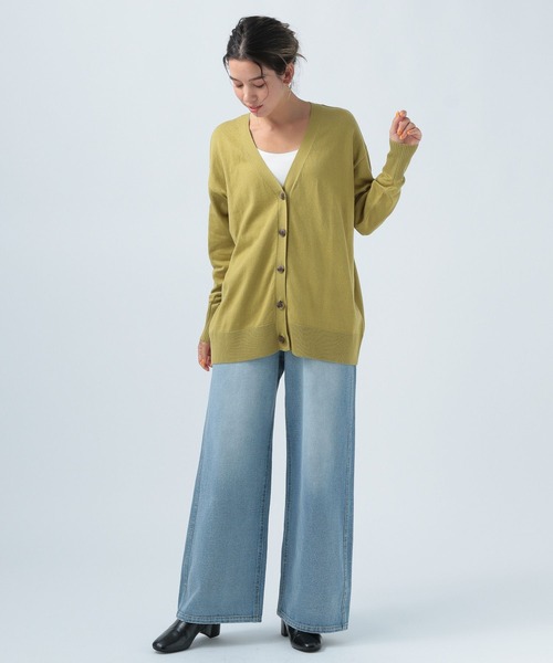 BAYFLOW（ベイフロー）の「カラーＶネックニットカーディガン（カーディガン/ボレロ・レディース・ライトブルー/イエロー/オレンジ/グレイッシュベージュ・FREE）」の10枚目の写真