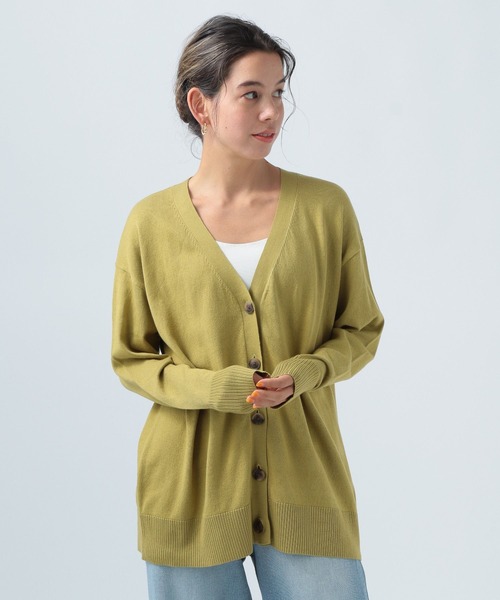 BAYFLOW（ベイフロー）の「カラーＶネックニットカーディガン（カーディガン/ボレロ・レディース・ライトブルー/イエロー/オレンジ/グレイッシュベージュ・FREE）」の11枚目の写真