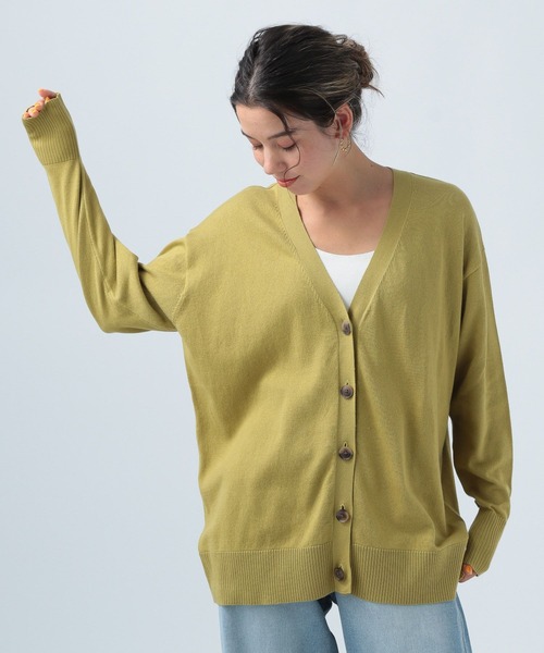 BAYFLOW（ベイフロー）の「カラーＶネックニットカーディガン（カーディガン/ボレロ・レディース・ライトブルー/イエロー/オレンジ/グレイッシュベージュ・FREE）」の12枚目の写真