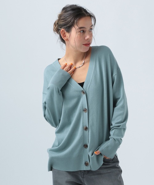 BAYFLOW（ベイフロー）の「カラーＶネックニットカーディガン（カーディガン/ボレロ・レディース・ライトブルー/イエロー/オレンジ/グレイッシュベージュ・FREE）」の18枚目の写真