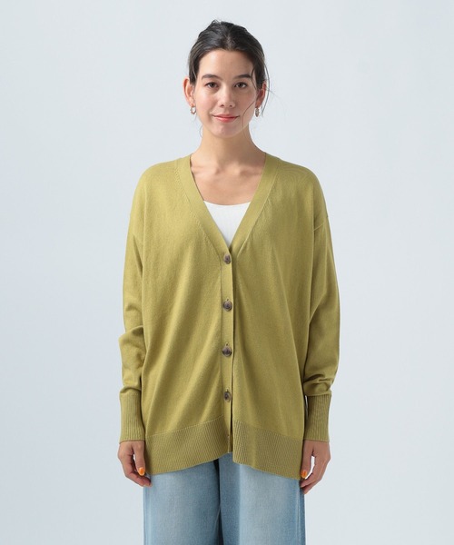 BAYFLOW（ベイフロー）の「カラーＶネックニットカーディガン（カーディガン/ボレロ・レディース・ライトブルー/イエロー/オレンジ/グレイッシュベージュ・FREE）」の21枚目の写真