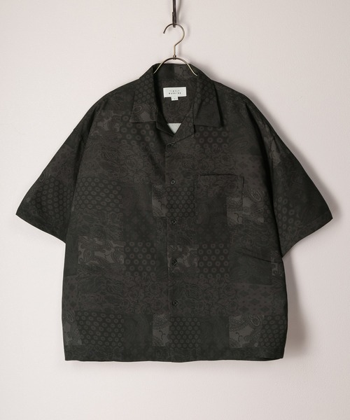 TIMELY WARNING（タイムリーワーニング）の「リネンライク総柄オープンカラー半袖シャツ/ビッグシルエット（シャツ/ブラウス・メンズ・チャコールグレー/ブラック/ネイビー/ブラック系その他/ブラック系その他2/ブラック系その他3・M/L）」の9枚目の写真