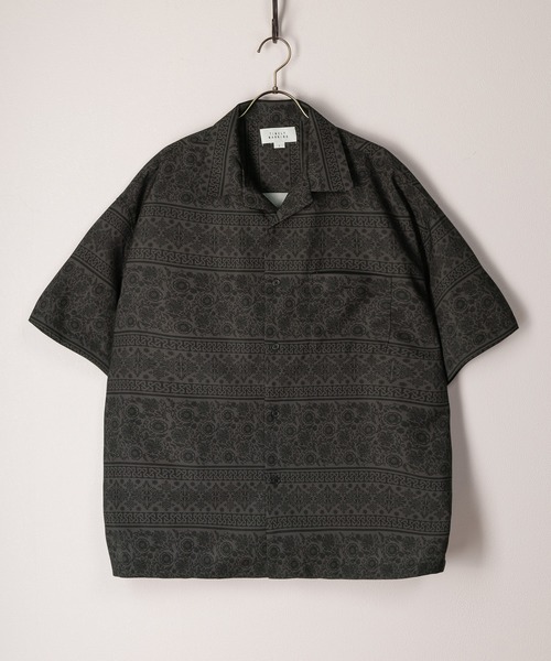 TIMELY WARNING（タイムリーワーニング）の「リネンライク総柄オープンカラー半袖シャツ/ビッグシルエット（シャツ/ブラウス・メンズ・チャコールグレー/ブラック/ネイビー/ブラック系その他/ブラック系その他2/ブラック系その他3・M/L）」の11枚目の写真