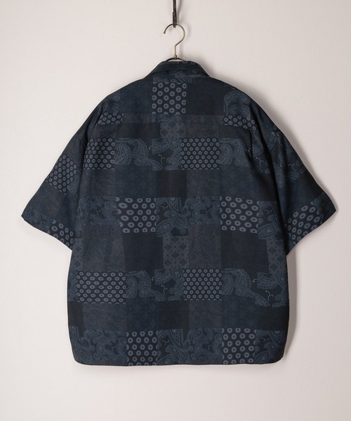 TIMELY WARNING（タイムリーワーニング）の「リネンライク総柄オープンカラー半袖シャツ/ビッグシルエット（シャツ/ブラウス・メンズ・チャコールグレー/ブラック/ネイビー/ブラック系その他/ブラック系その他2/ブラック系その他3・M/L）」の13枚目の写真