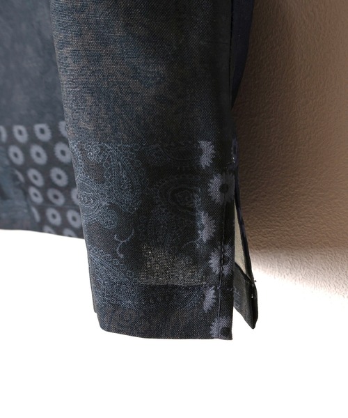 TIMELY WARNING（タイムリーワーニング）の「リネンライク総柄オープンカラー半袖シャツ/ビッグシルエット（シャツ/ブラウス・メンズ・チャコールグレー/ブラック/ネイビー/ブラック系その他/ブラック系その他2/ブラック系その他3・M/L）」の17枚目の写真