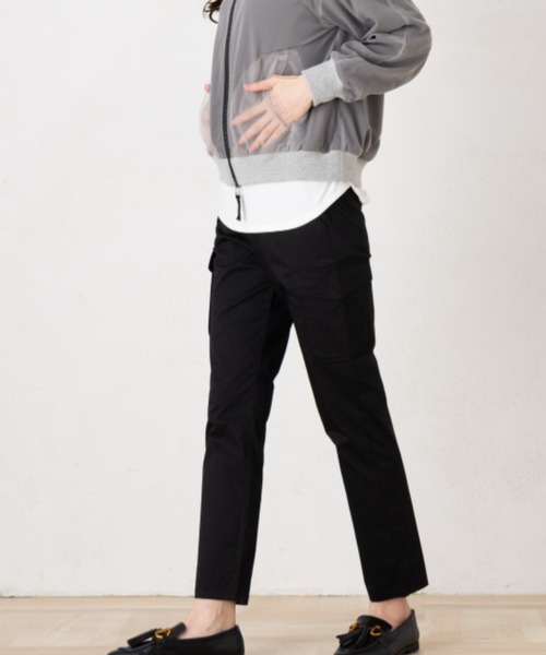 aunt lily(アントリリー)の「ハイストレッチウエストリブカーゴパンツ(カーゴパンツ・レディース・ダークカーキ/ブラック・11号/13号/7号/9号/15号)」の6枚目の写真