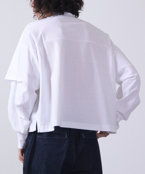 a lit r(ア リトル)の「a lit r/アリトル フェイクレイヤードロンTEE(Tシャツ/カットソー・メンズ・チャコール/ネイビー/ホワイト・L/M)」の8枚目の写真