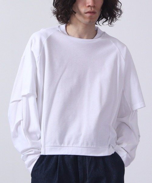 a lit r(ア リトル)の「a lit r/アリトル フェイクレイヤードロンTEE(Tシャツ/カットソー・メンズ・チャコール/ネイビー/ホワイト・L/M)」の4枚目の写真